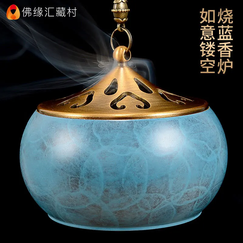 New Chinese-style incense burner, featuring a creative gourd design, suitable for home use, with an antique and Zen-inspired aes