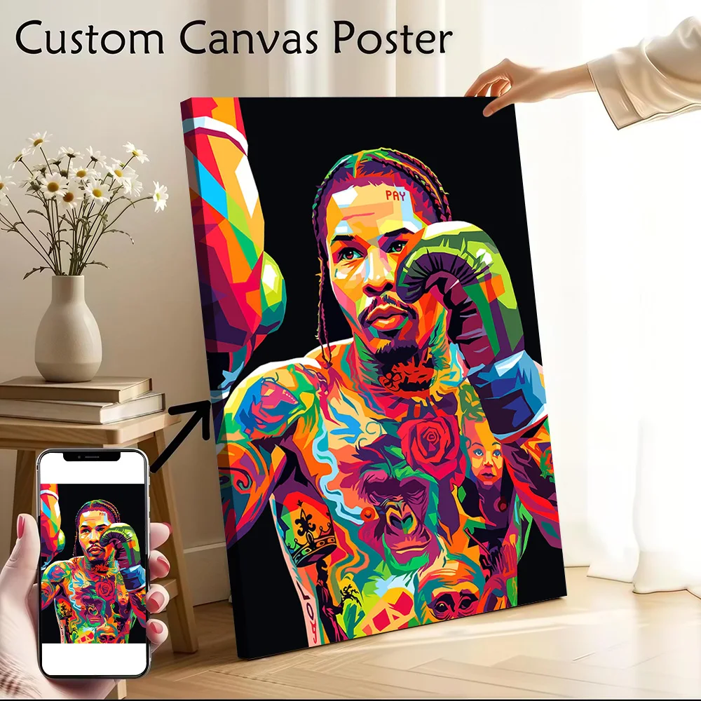 Gervonta Davis Pop Art Poster Canvas Wall Art Personalized Print Modern Painting Perfect Gift for Decor Living Room Decoration