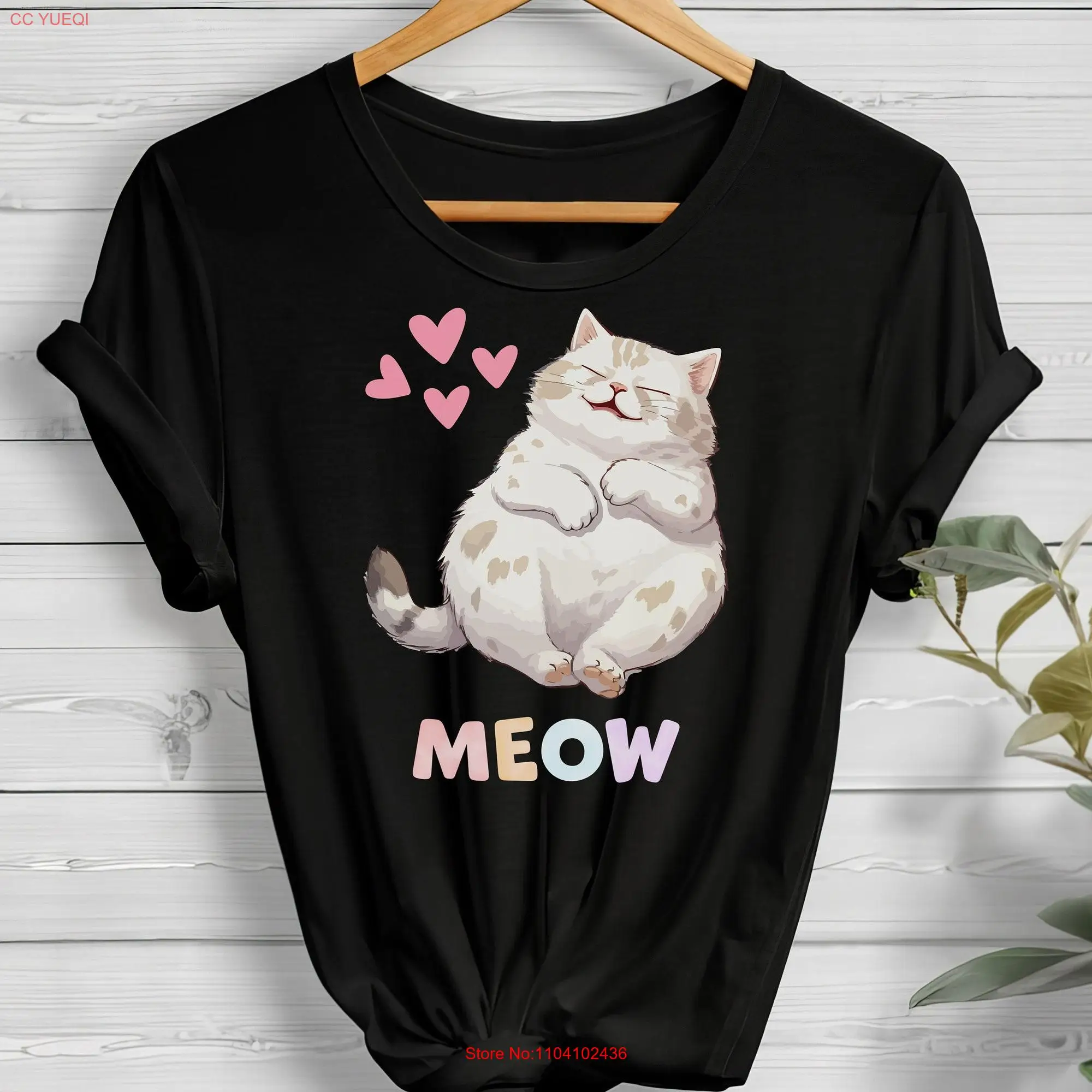 Fat CaT T Shirt Funny chubby Lover Mom Pet Cute chonk long or short sleeves