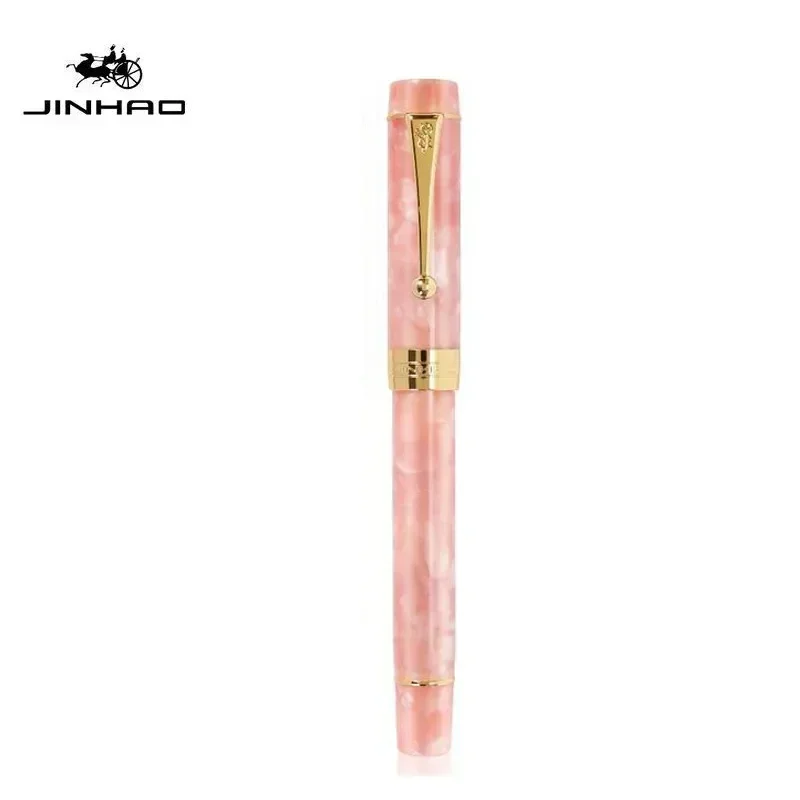 Imagem -06 - Jinhao 100 Caneta Tinteiro Cor Transparente Resina Canetas de Luxo 18kgp 1.0 mm tipo Oblíquo Ponta Extra Fina Material Escolar Papelaria