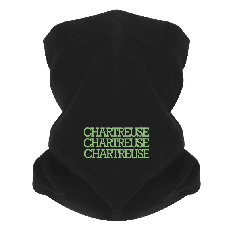 Chartreuse repeated pattern on dark background Men Outdoor Scarf Mask Neck Gaiter Hat Women cap Headgear Windproof Keep Warm Win