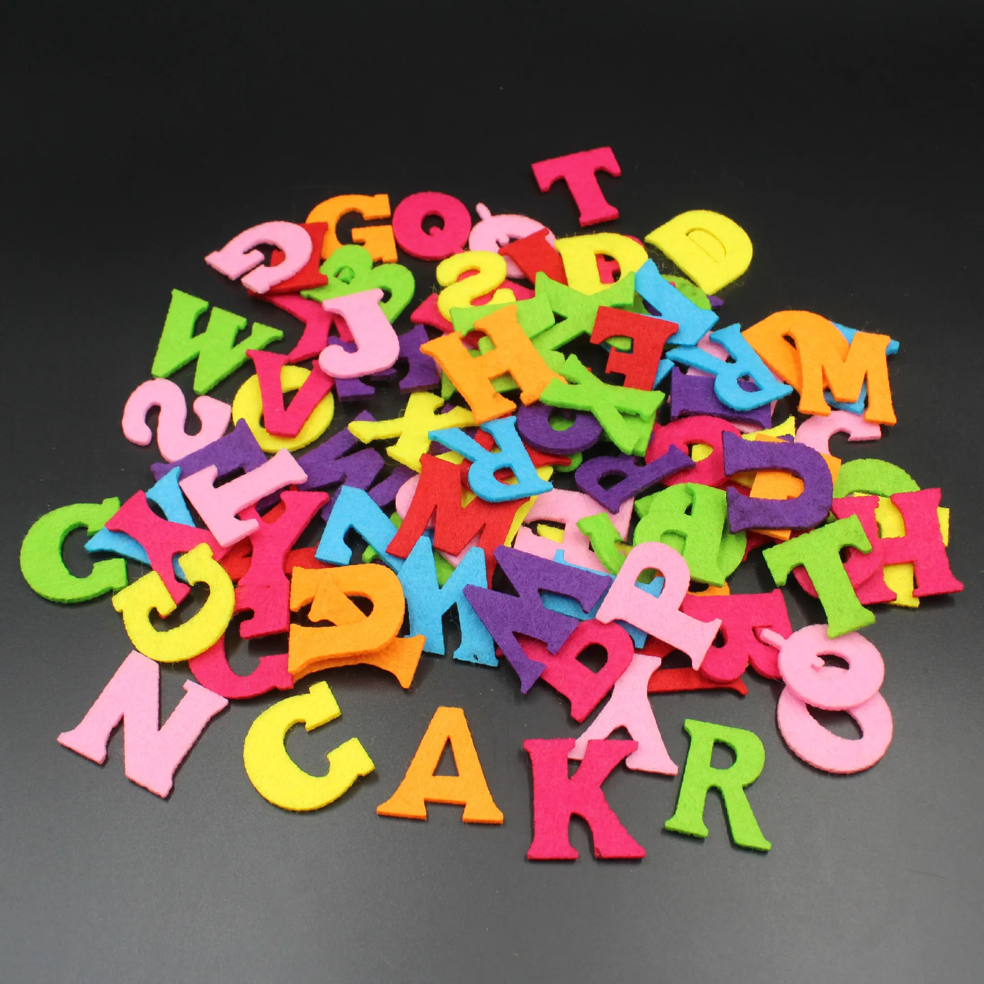 50pcs Mix Digital Letters Wool Felt DIY Pads Fabric Crafts Name Patches Children Kids Alphabet Early Education Handmade Toys