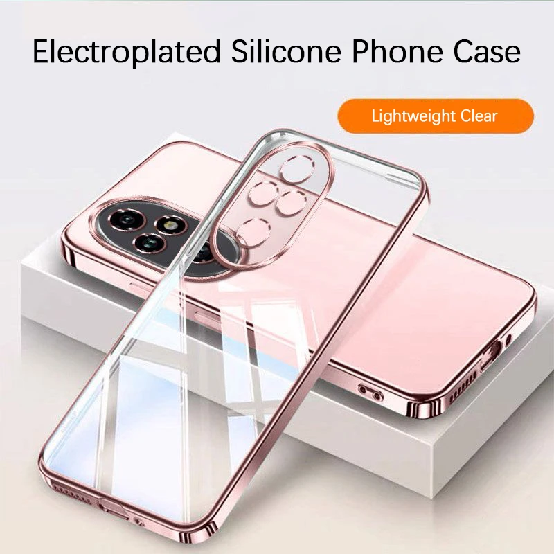 Luxury Plating Silicone Phone Case for Honor 200 Pro Lite Smart 200Pro 200Lite 200Smart 5G Soft Transparent Thin Back Cover Capa