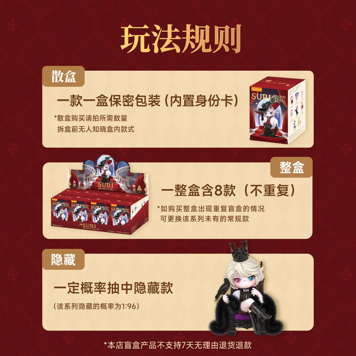 Original rolife suri castelo labirinto série artesanal caixa cega anime personagem periférico ornamento artesanal surpresa presente de aniversário