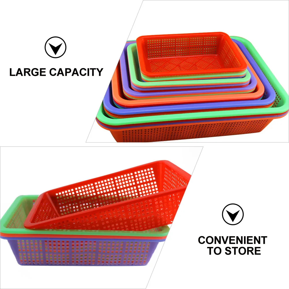

5 Pcs Plastic Storage Basket Home Holder Case Packing Room Goods Container Useful