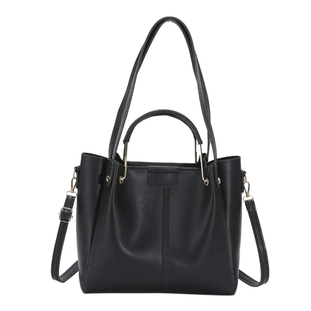 

Fashion PU Leather Tote Bag Chill Solid Color Women Shoulder Bag Handbag Large Capacity Crossbody Bag Travel