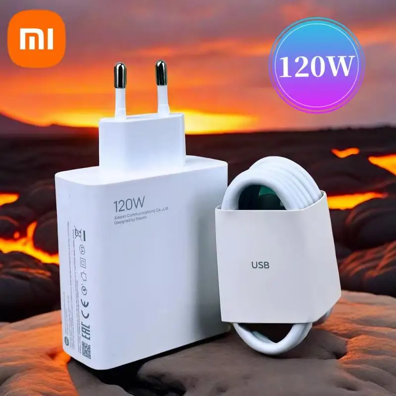 Xiaomi Dual PD USB Charger Wall Adapter QC3.0 120W Fast Charging Phone Chargers EU Plug For Apple iPhone 15 Pro Android Samsung