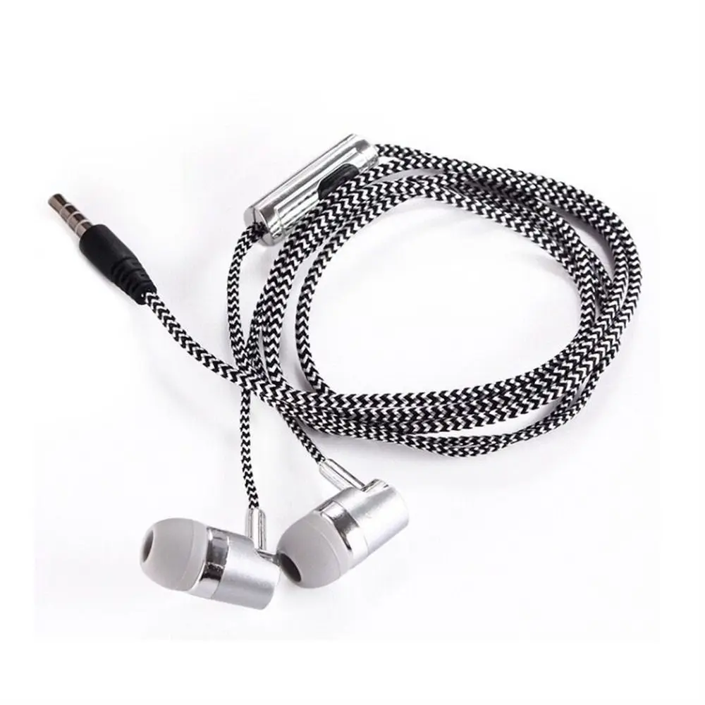 

Sports Earphone Accessories Weave Cable 3.5mm Jack Braided Cord Wired Control Earbuds In-ear Headset Wired Eraphone Earphone