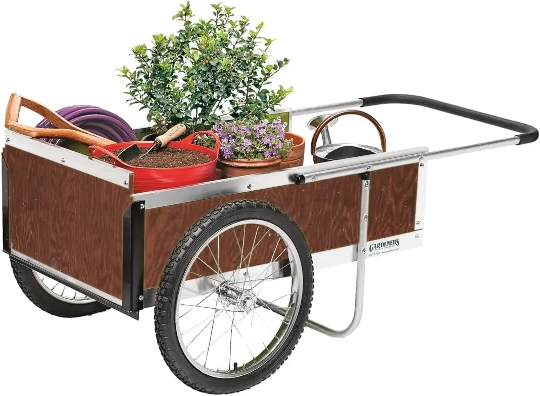 Gardener's Supply Company Garden Cart | Heavy-Duty Vermont-Built Holds up to 400 Pounds | Thick Panels & Rust-Proof Aluminum