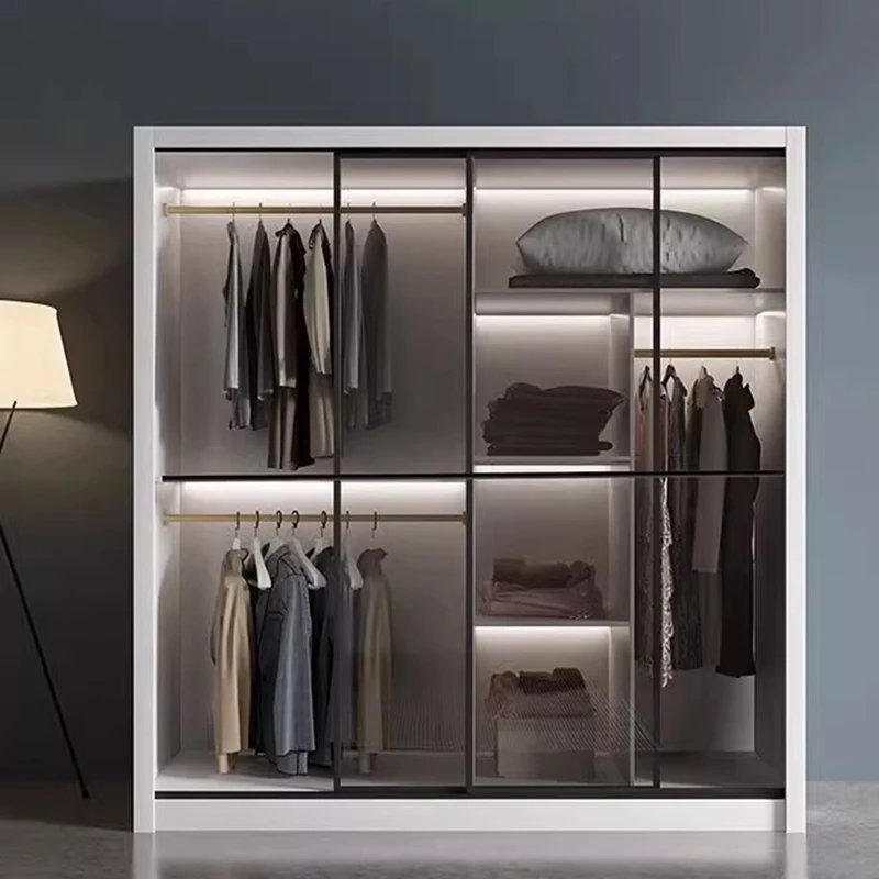 Luxury Modern Wardrobes Display Mirror Clothing Rack Wooden Nordic Cabinets Organizer Glass Closets Abiertos Salon Furniture