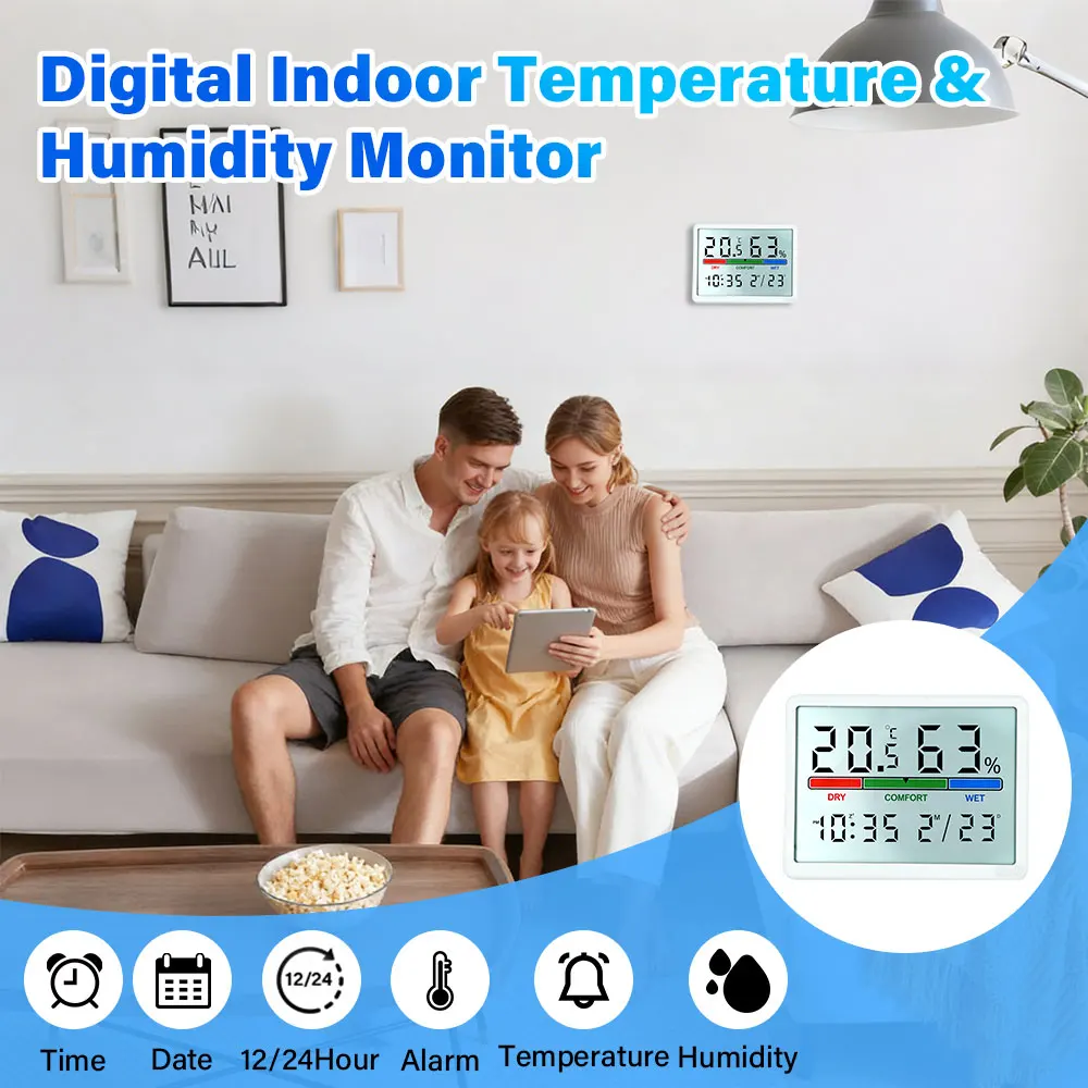New Weather Station Digital Thermometer Hygrometer Indoor Temperature Humidity Meter LCD Sensor Gauge Home