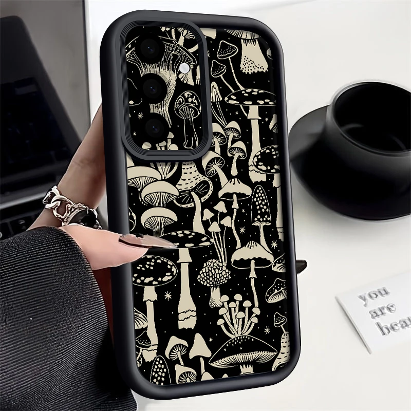 Flower Mushroom Pattern Case For Samsung Galaxy S26 S25 S24 S23 Ultra S22 S26 Plus S25 Edge S24 S21 FE Soft Slicone Phone Cover