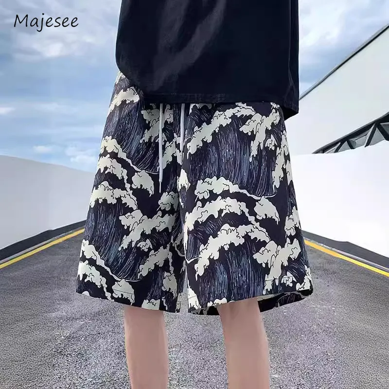 Shorts Men Print Beach Summer Fashion Breathable Youthful Charming Casual Loose All-match Drawstring Holiday Cozy New Streetwear