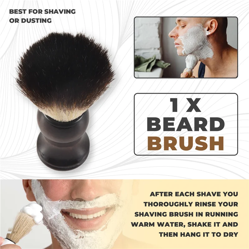HIM-Men Shaving Brush Shave Wooden Handle Facial Beard Cleaning Appliance High Quality Pro Salon Tool Safety Razor Brush
