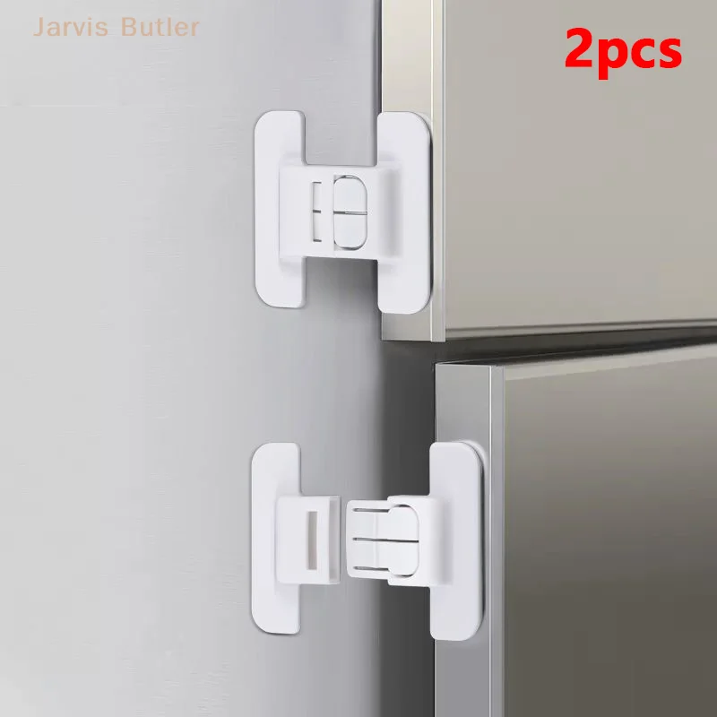 

2pcs Kids Security Protection Refrigerator Lock Home Furniture Cabinet Door Safety Locks Anti-Open Water Dispenser Locker Buckle