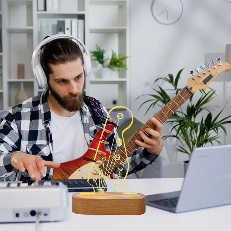 Guitar Pick Holder Light Up Wood Acrylic Guitar Pick Storage Pick Holder Guitar Pick Display Rack Guitar Accessories For Kids