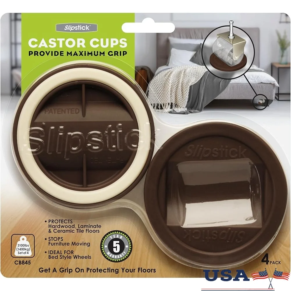 

Furniture Wheel Gripper Caster Cups Set of 4 Large Furniture Protect Floors with O-ring Locking Design Support 550 lbs Each