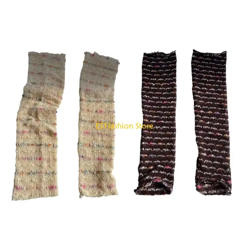 y5gc-cozy-acrylic-gloves-half-finger-design-extended-arm-coverage-autumn-winter