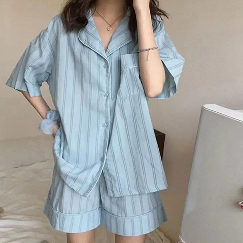 Summer Short Sleeve Shorts Pajama Set Women's pajamas Sweet Students Can Wear Home Clothes Set Korean Style 2024 Hot Sale Spring