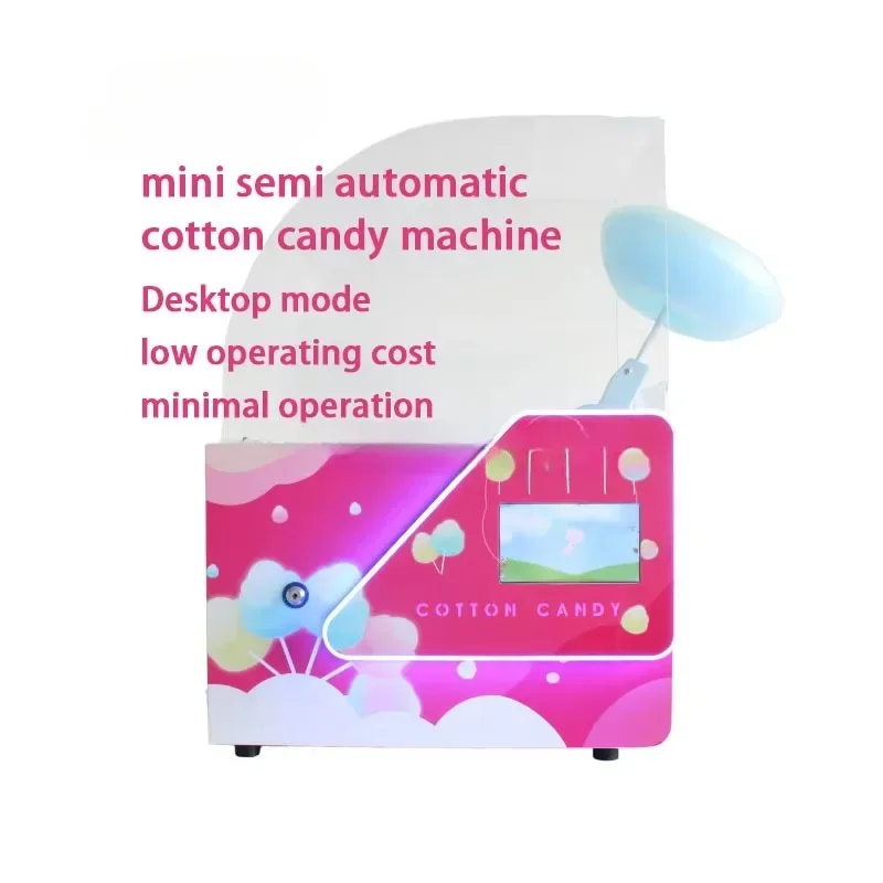 Professional gas Fairy Floss small flower commercial Semi Automatic sugar Cotton Candy making Machine for business