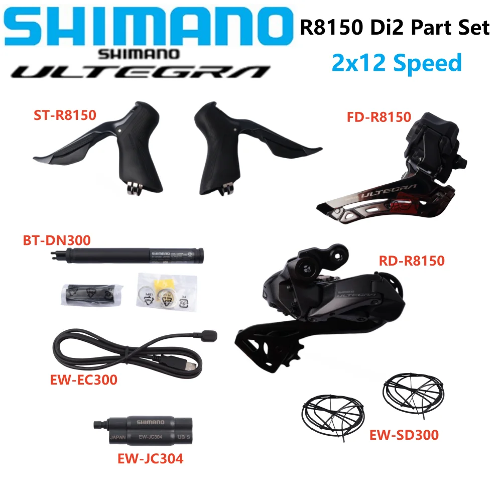 Shimano ULTEGRA R8150 Di2 Electronic Part 2x12S Front/RearDerailleur DN300 EC300 SD300 ST-R8150 RIM BRAKE JC304 Road Bike Set