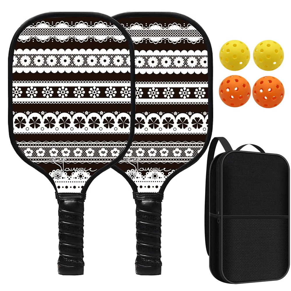 

Pickleball Paddle Set 2PCS with Balls and Bag Fiberglass Rackets Lightweight Non-Slip Grip for Beginners Outdoor Play