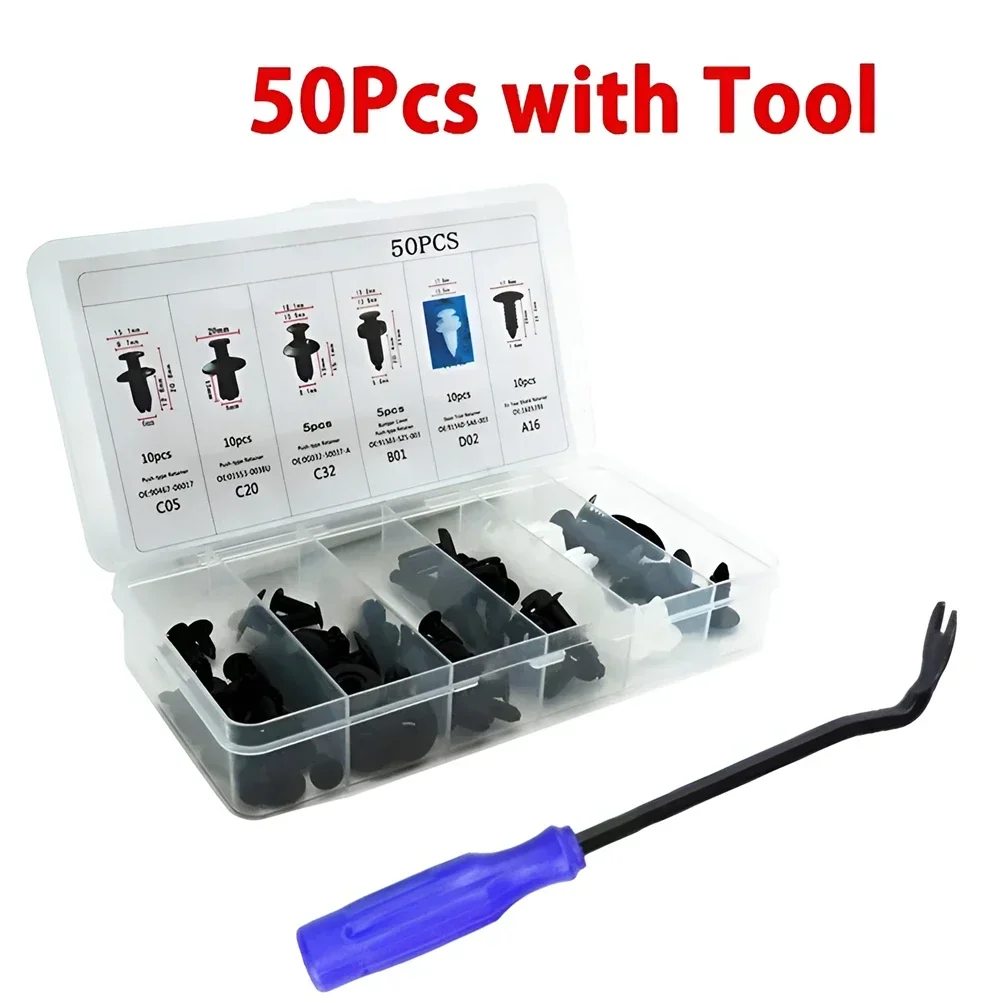 50/100 stücke Auto Fastener Clip Kit Fender Niet Clips Auto Körper Push Retainer Pin Niet Stoßstange Tür Trim Panel retainer Auto Clips