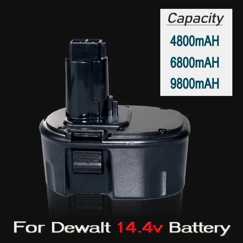 

for Dewalt 14.4V Ni-MH 4.8/6.8/9.8Ah Replacement Battery XRP DC9091 DC9094 DW9091 DE9091 DE9092 14.4 Volt Cordless Power Tools