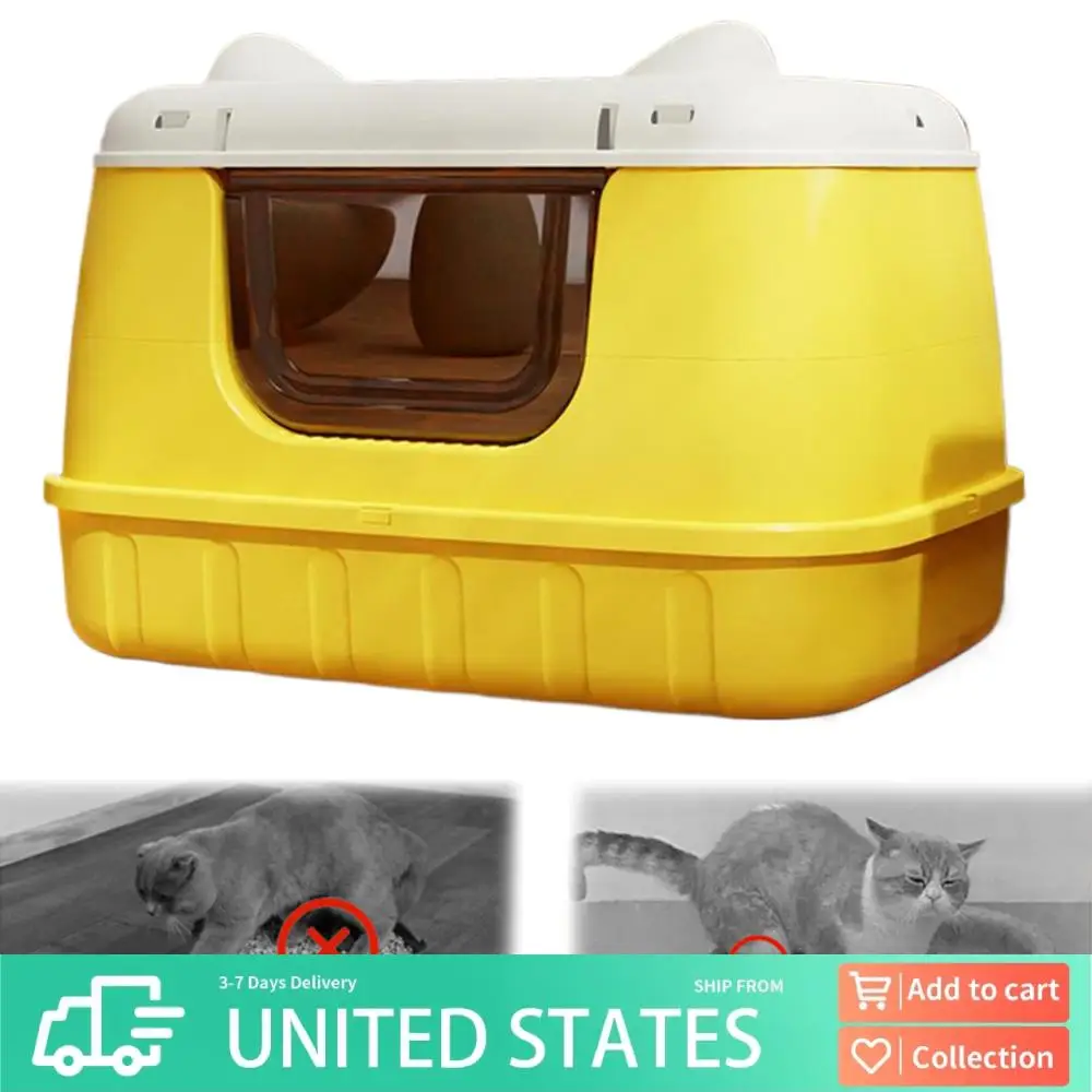 

Кошачий туалет, противоскользящие кошачьи подножки с ручкой, лоток для кошачьего туалета с совок для больших пород кошек или нескольких домашних кошек