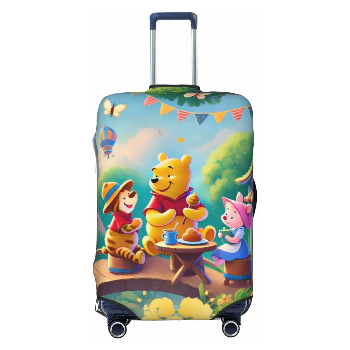

Custom Funny Winnie Pooh Kawaii Cartoon Travel Luggage Cover Elastic Yellow Bear Pattern Suitcase Cover Protector Fit 18-32 Inch