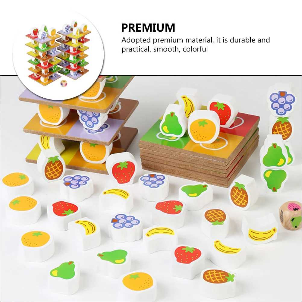 Fruit Stack Building Blocks Children’s Toys Practical Stacked Wooden Balanced Stacking Games Kids Bricks