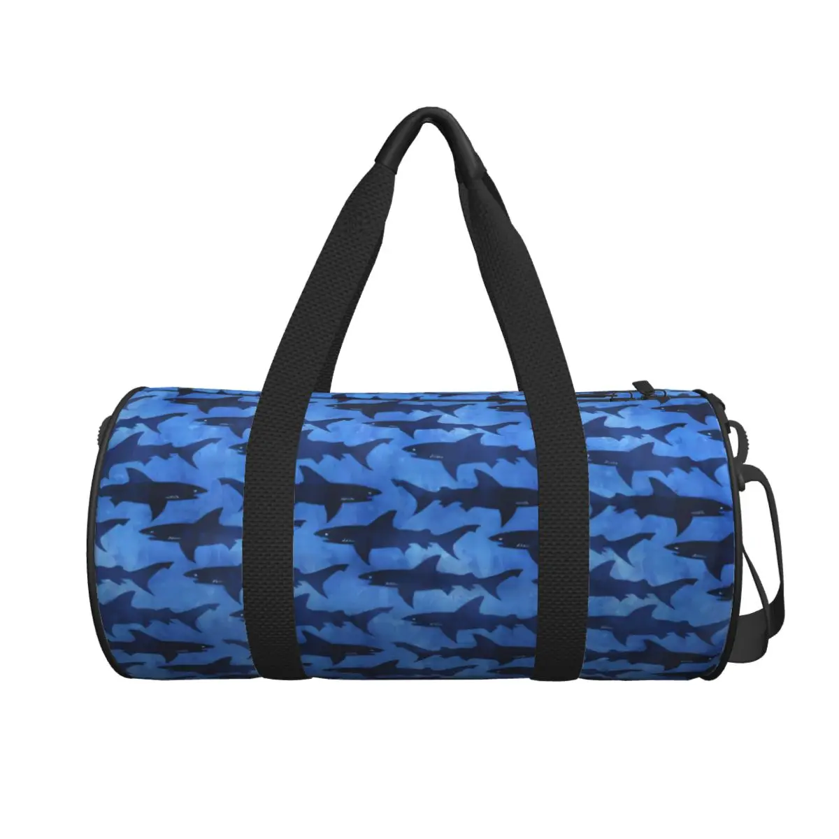 

School Of Sharks Travel Bag Blue Pattern Yoga Sports Bags Large Colorful Gym Bag Couple Design Waterproof Fitness Bag