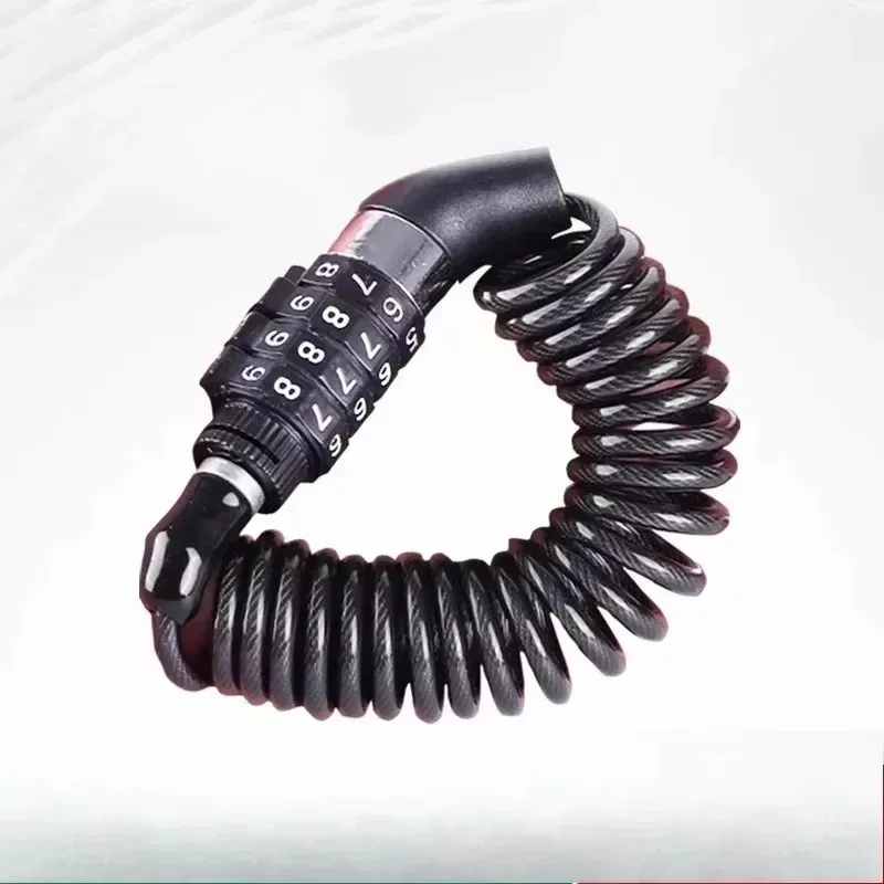 Fio antifurto de 4 dígitos para motocicleta, 1 peça, senha, capacete, corda, durável, portátil, corrente de segurança, bicicleta