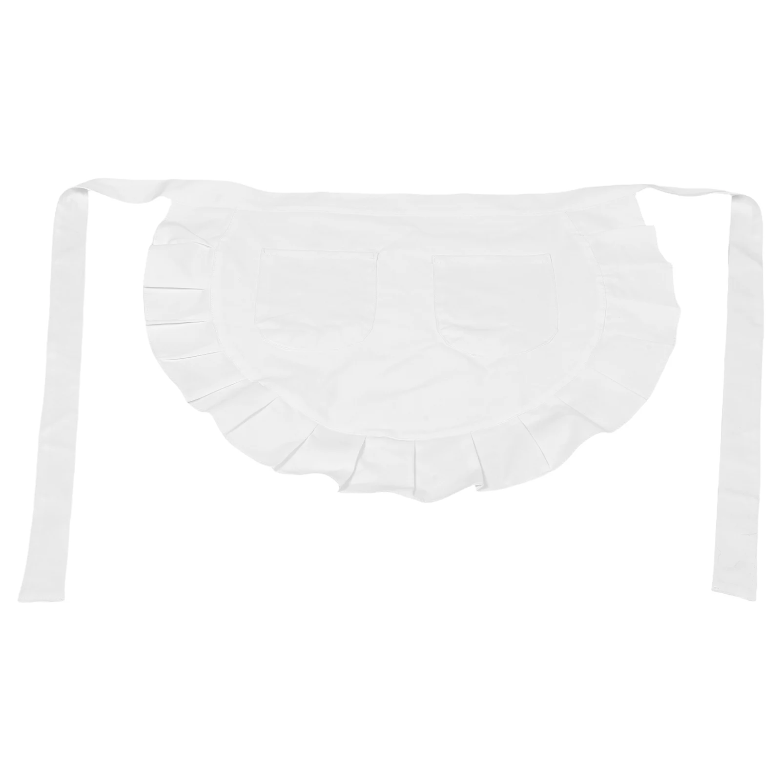 

Vintage Design Women'S White Half Waist Apron Lace Trim Cotton For Restaurant Café Cute Waitress Bartender Apron