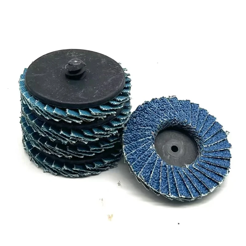 5Pcs 2 inch Roll Lock Quick Change Flap Discs for Die Grinder Zirconia Flat 40/60/80/120 Grit Grinding Wheels Sanding Disc