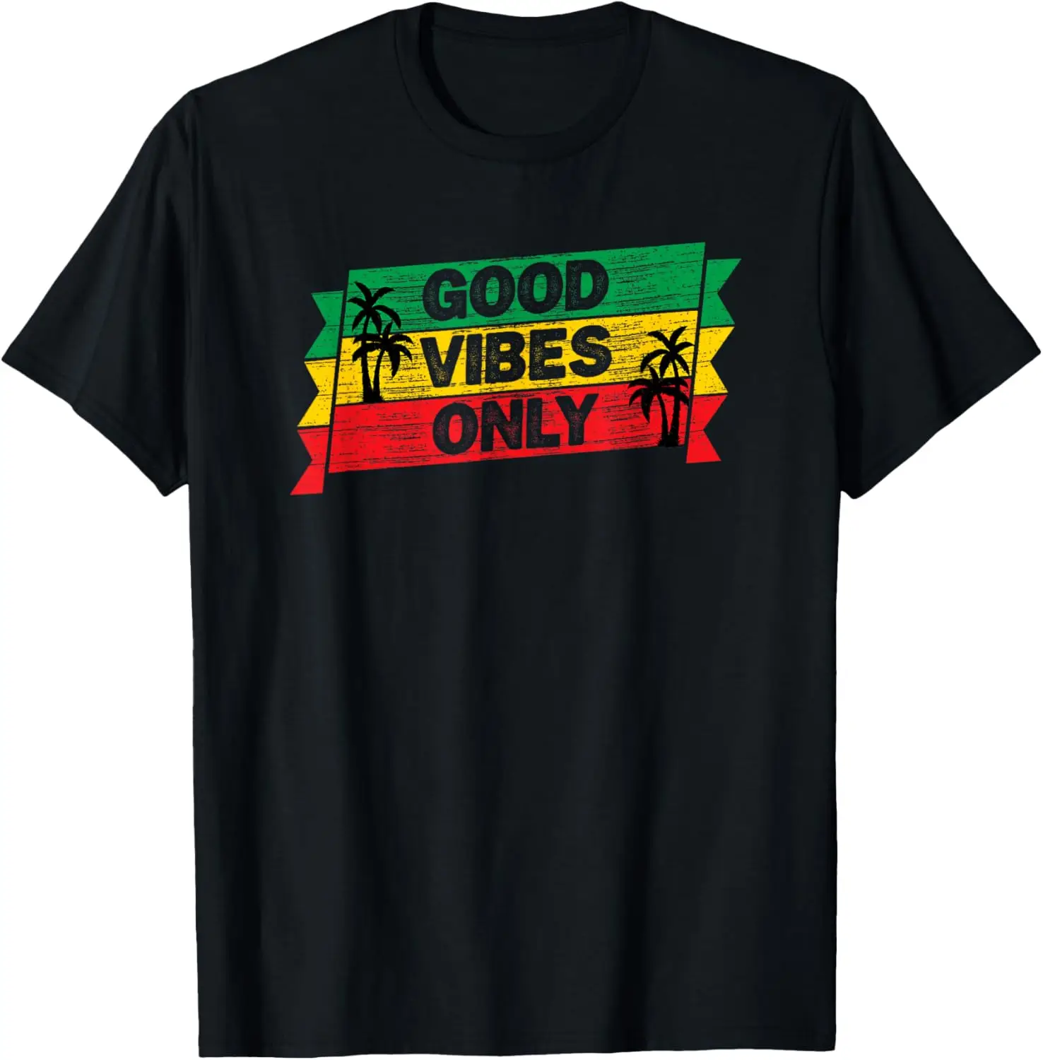 Good Vibes Only Rasta Flag Reggae Music Rastafarian Jamaica T-Shirt