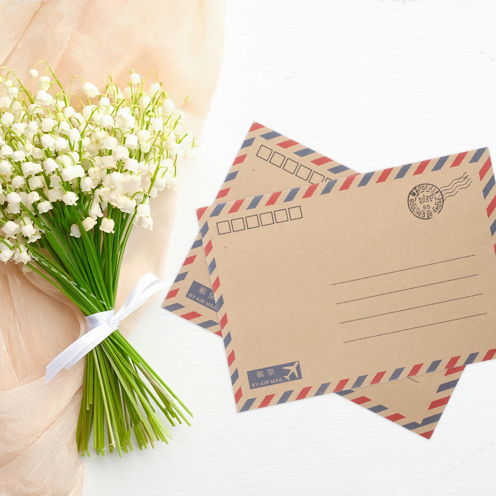 48pcs Vintage Envelopes Kraft Paper Airmail Stationery Set Cards Postcards Letter Papers WeddingInvitations