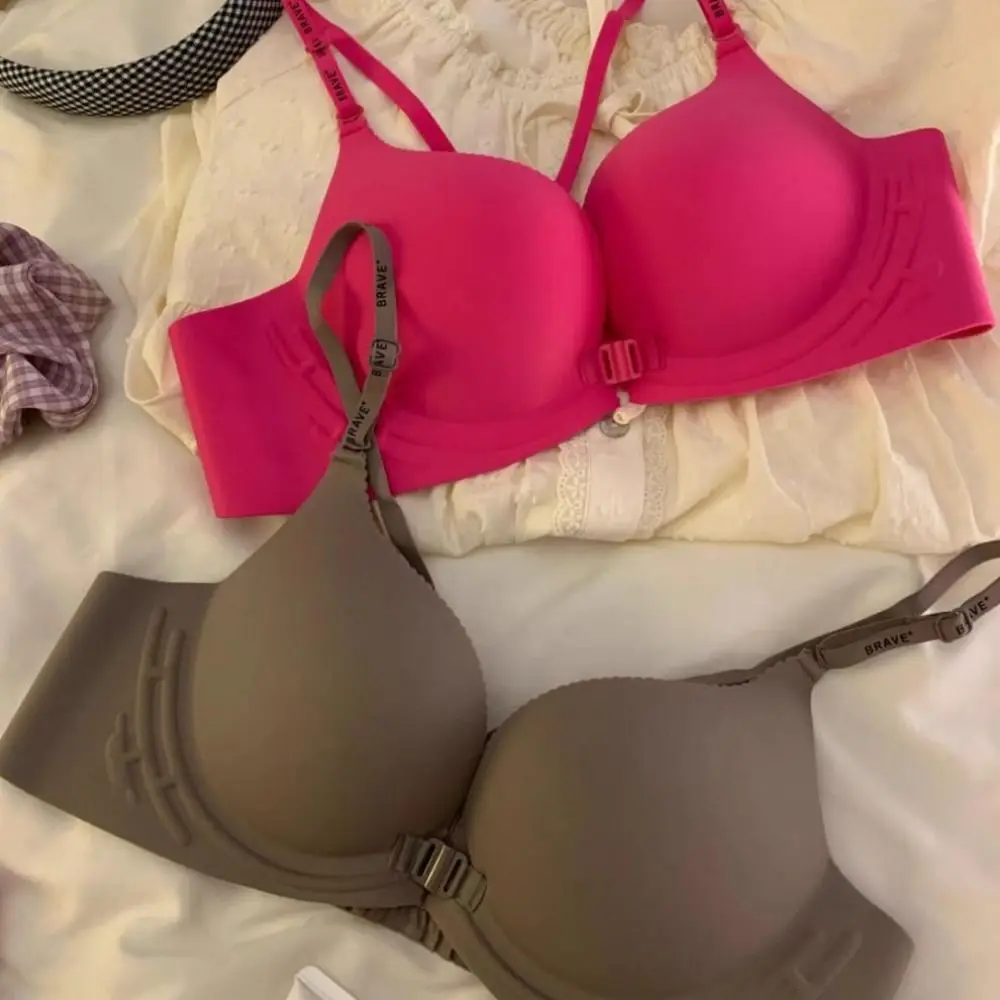 Reggiseno senza cuciture con lettera a V profonda con bottone frontale Reggiseno senza cuciture antiurto per donna Intimo push up aderente anti-cedimento Yoga