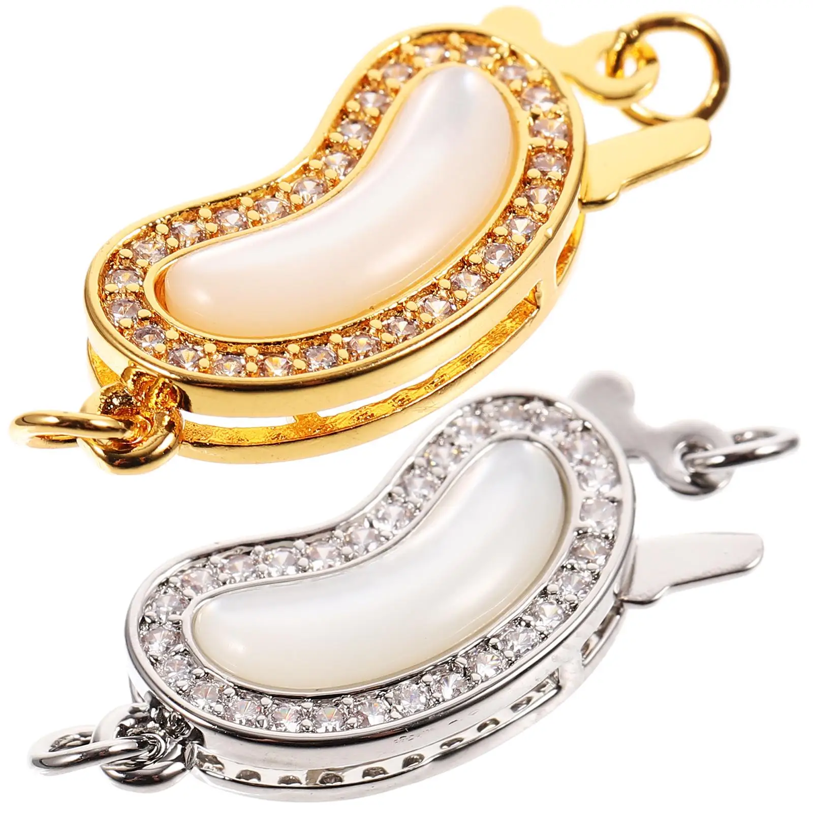 2pcs Necklace Pearl Pearl Necklace Clasp DIY Clasp Shell Buckle Bracelet Jewelry Connector Silver Gold Findings