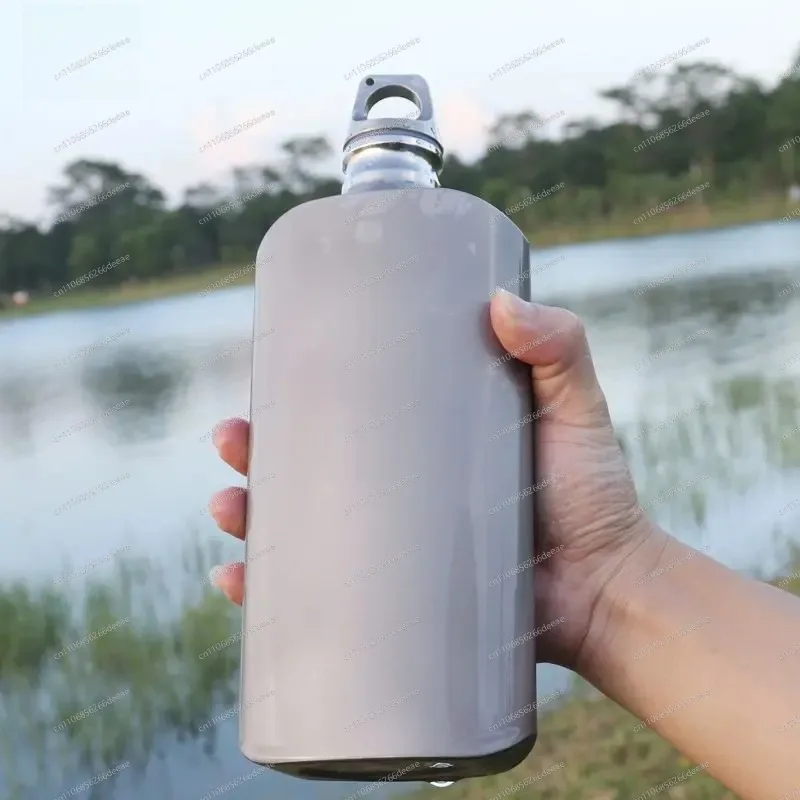 800ml Pure Titanium Water Bottle Outdoor Sports Mountaineering Narrow Mouth Portable Large Capacity Wine Bottle
