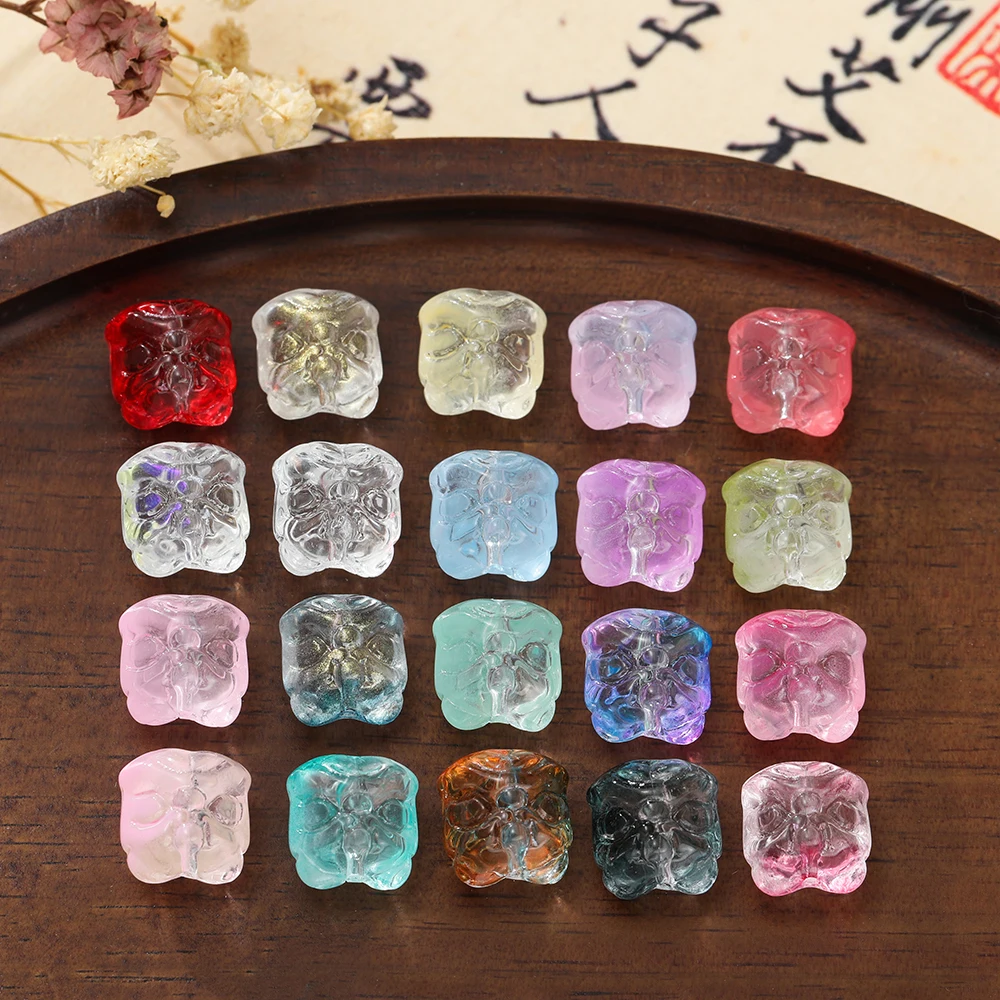 20Pcs/lot Lampwork Lion Shape Bead Transparent Glass Beads for Jewelry Making DIY Handmade Bracelet Necklace Earring Accessories