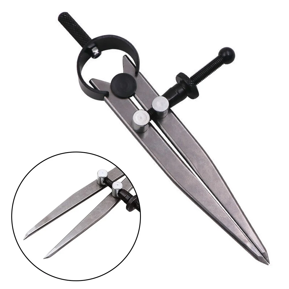 

Practical Leathercraft Line Marking Gauge Adjustable Compasses Gauges Wing Divider Rotating Scratch Gauge Handcraft Leather Tool