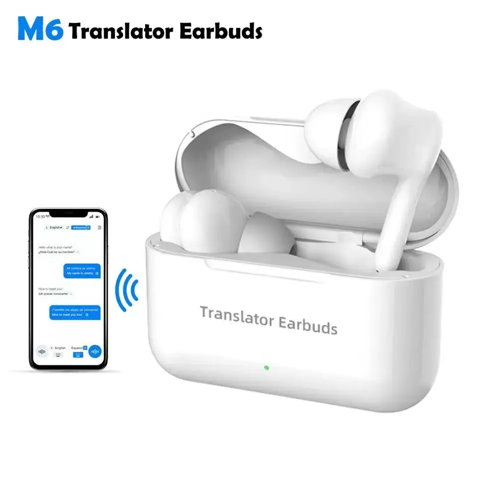 

Bluetooth 5.0 Wireless Language Translator earbuds Support 71 Languages Noise Reduction Read-time Business Earbuds Translation