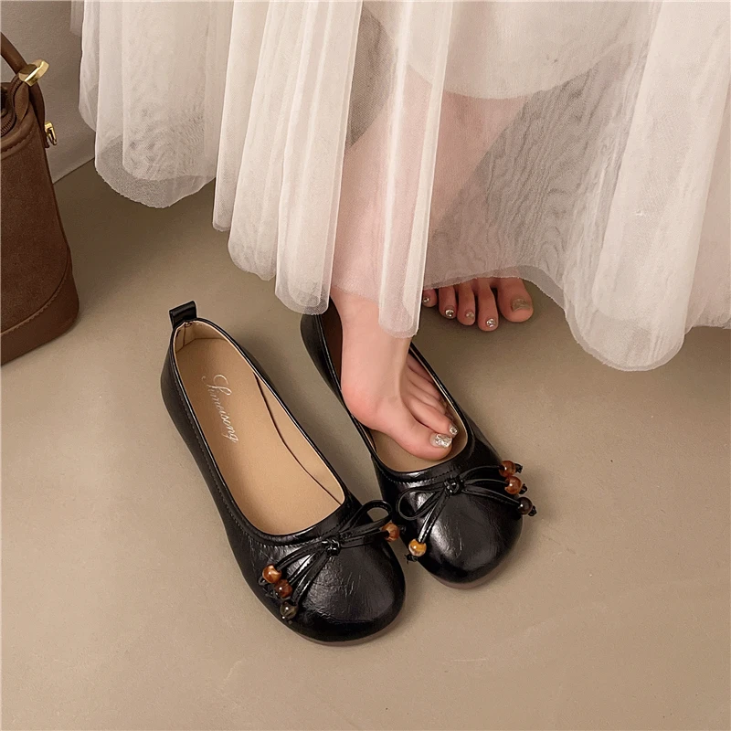 2026 All-Season New Women's Gentle Flat Sole Flats - Bowknot Comfortable Mom Shoes, Multiple Options Available Casual Shoes