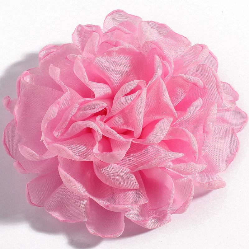 200pcs/lot 4'' 20Color Artificial Soft Tulle Multilayer Burned Eage Petal Fabric Flowers For Wedding Dress Decoration