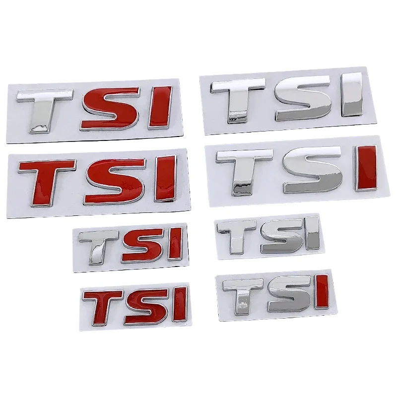 Pegatina lateral de carrocería de coche TSI de Metal, emblema de maletero trasero para Volkswagen VW Touareg Magotan Tiguan Polo Vento Golf Passat Jetta Sagitar