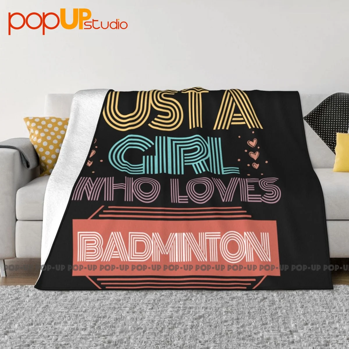 Racket Ball Just A Girl Who Loves Badminton P-326 Blanket Shaggy Fashion Super Soft Bedding Throws Home Decotation