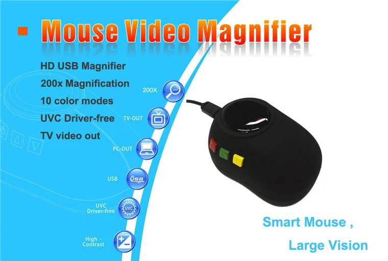 Factory Direct 2026 Portable Mouse Video Magnifier Low Vision Digital Magnifier Visually Elderly Computer Reader