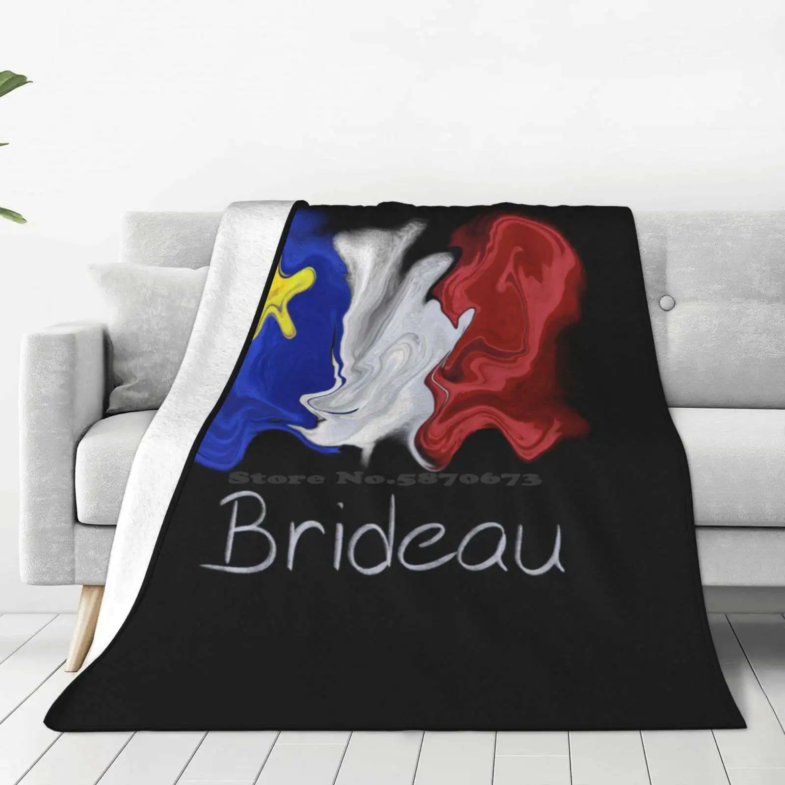 Acadian Flag Pastel Liquid Brideau-Drapeau Acadien Liquide Pastel Brideau New Arrival Fashion Leisure Warm Flannel Blanket