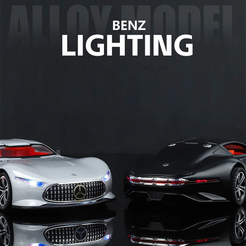 1:24 Benzs Vision GT Alloy Concept Sports Car Model Diecast Metal Toy Racing Car Vehicles Model Simulation Sound Light Kids Gift